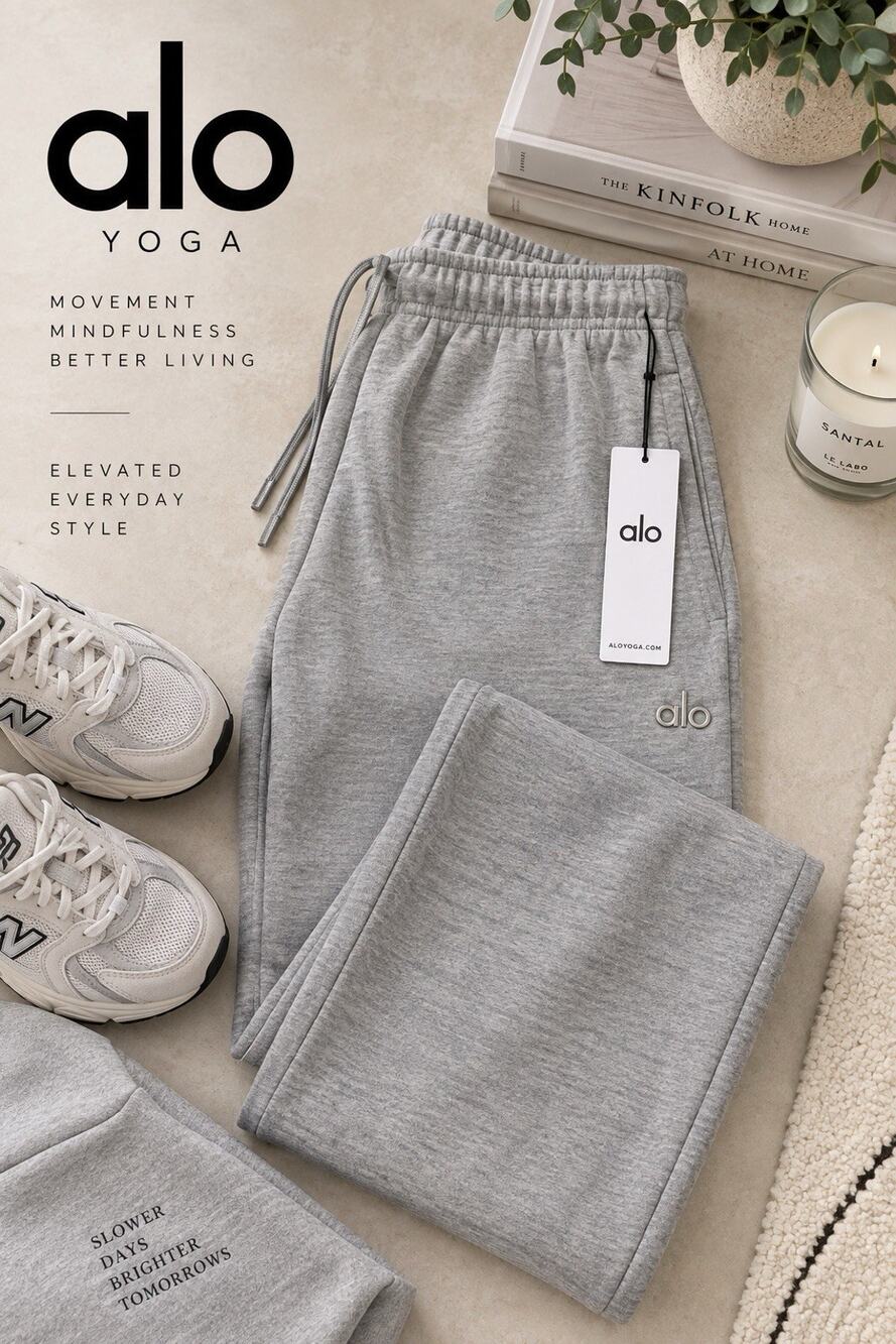 ALO Yoga Men’s/Unisex XL Heather Gray Straight Leg Sweatpants NWT